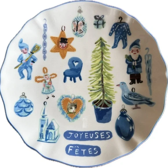 Nathalie Lete Christmas ornaments Holiday Plate set - Picture 2 of 2